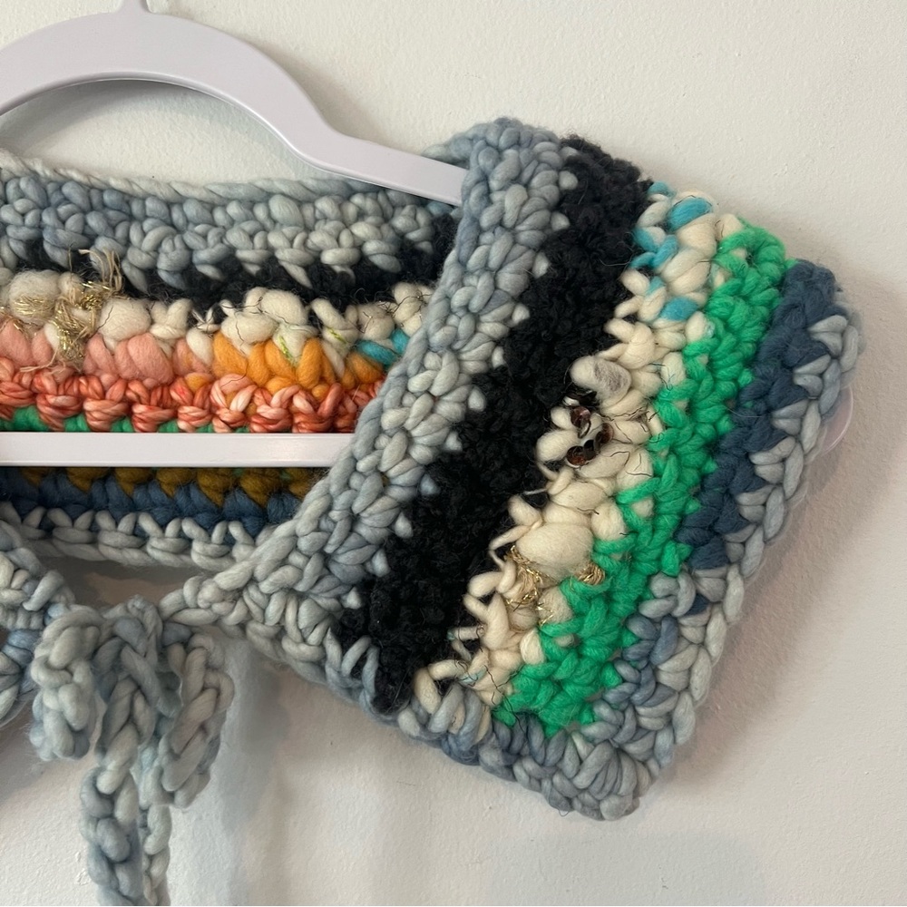 Handmade Crochet Colourful Crochet Granny Wrap Unique with Tie Boho - Picture 1 of 6